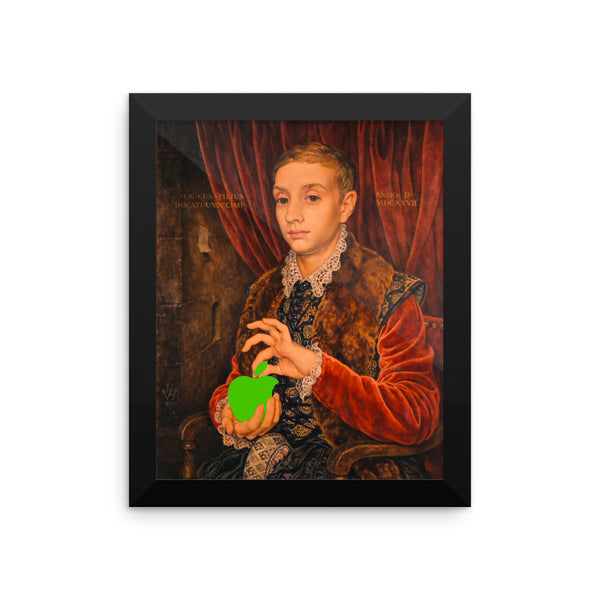 Boy With Apple Framed Poster